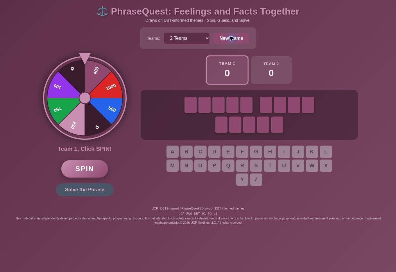 Preview of PhraseQuest: Feelings and Facts Together